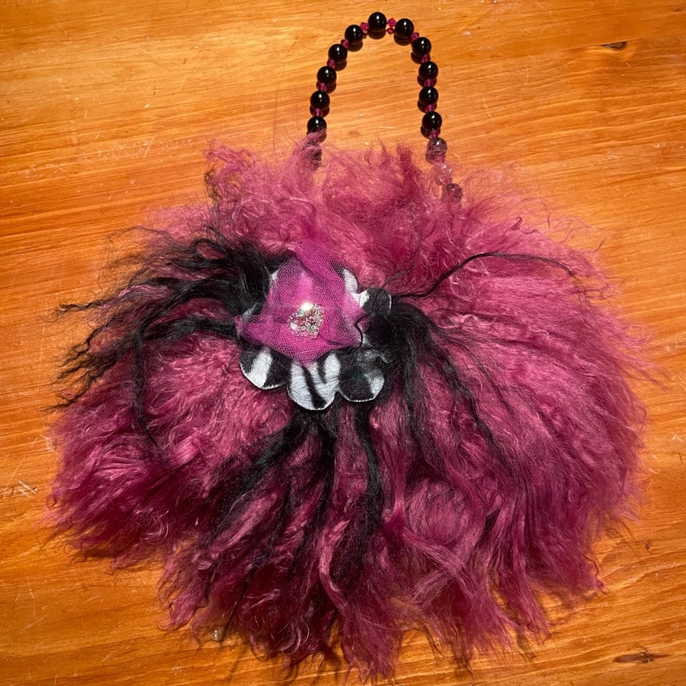 NWT - Super fun custom made Tibetan Lamb purse